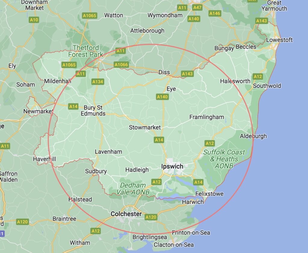 Sash window repair service area covering Ipswich and Suffolk